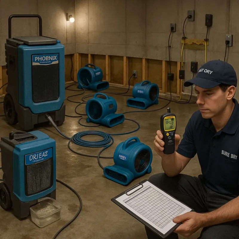 Structural Drying and Dehumidification process in New Market, AL